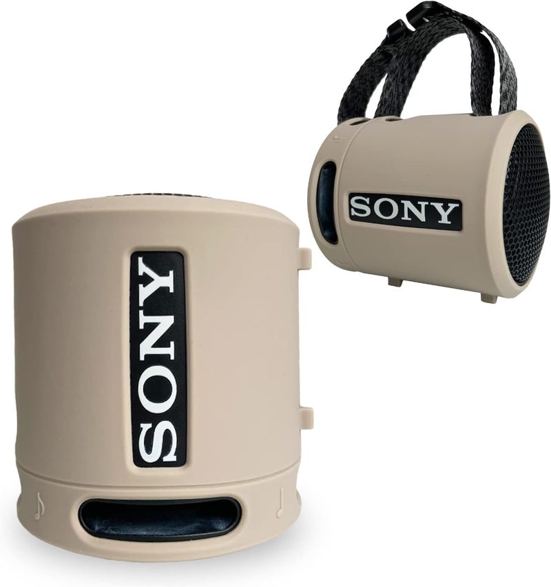 RAWECUD Silicone Cover Case for Sony SRS-XB13/XB100 Extra BASS Wireless Portable Compact Speaker, Protective Skin Sleeve Shell for Sony SRS-XB13 Speaker Accessories (Taupe) - Image 1